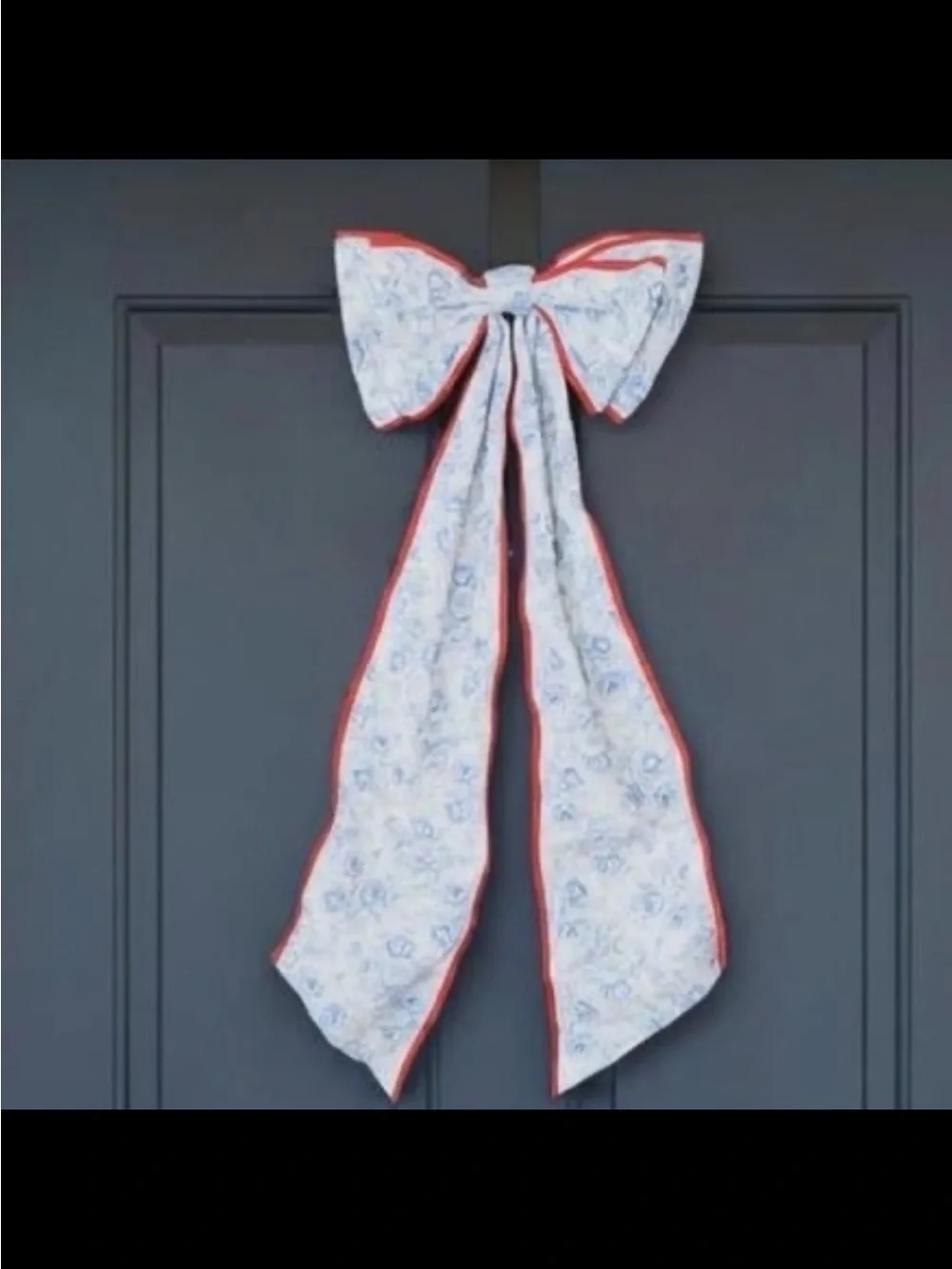 My Texas House Extra Large Floral Decorative Bow, Red and Blue, 48
